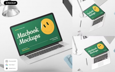 Macbook 办公桌样机