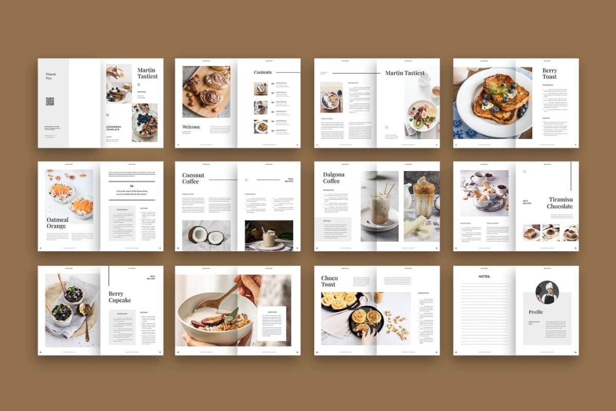 24页创意食谱画册模板