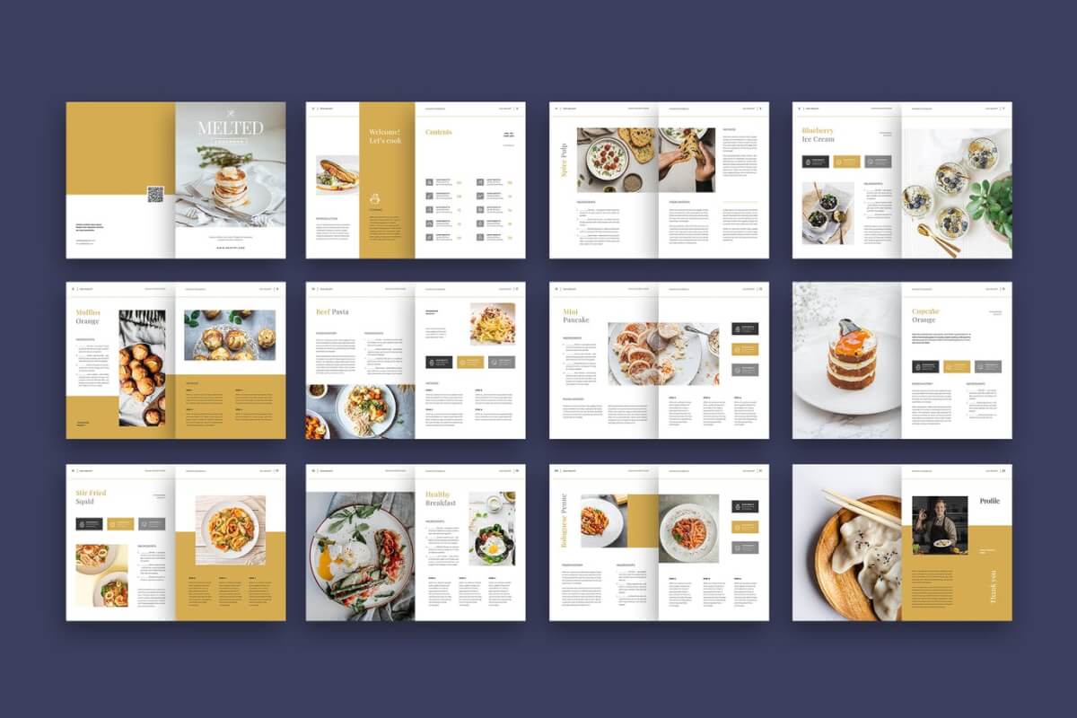 A4食谱目录手册-免费画册模板