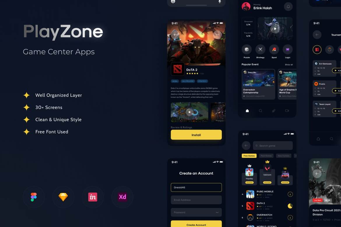 游戏中心应用APP UI 套件-PlayZone