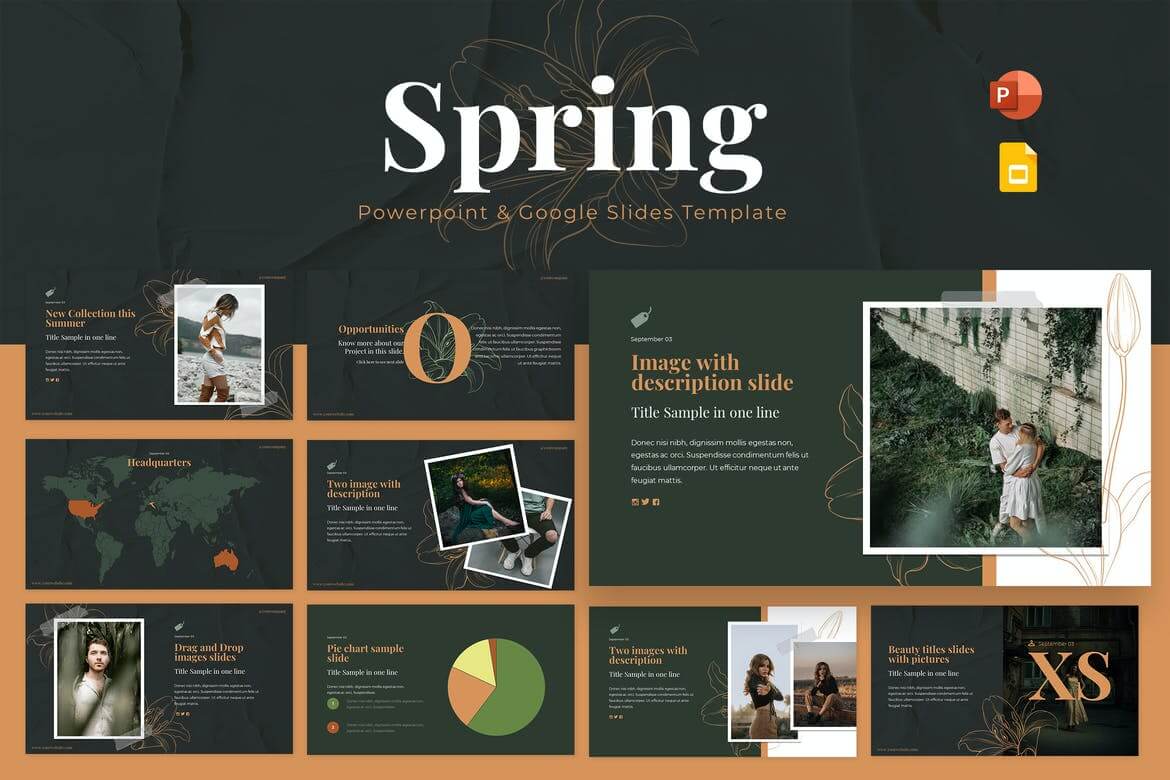Spring Powerpoint 和 Google 幻灯片模板