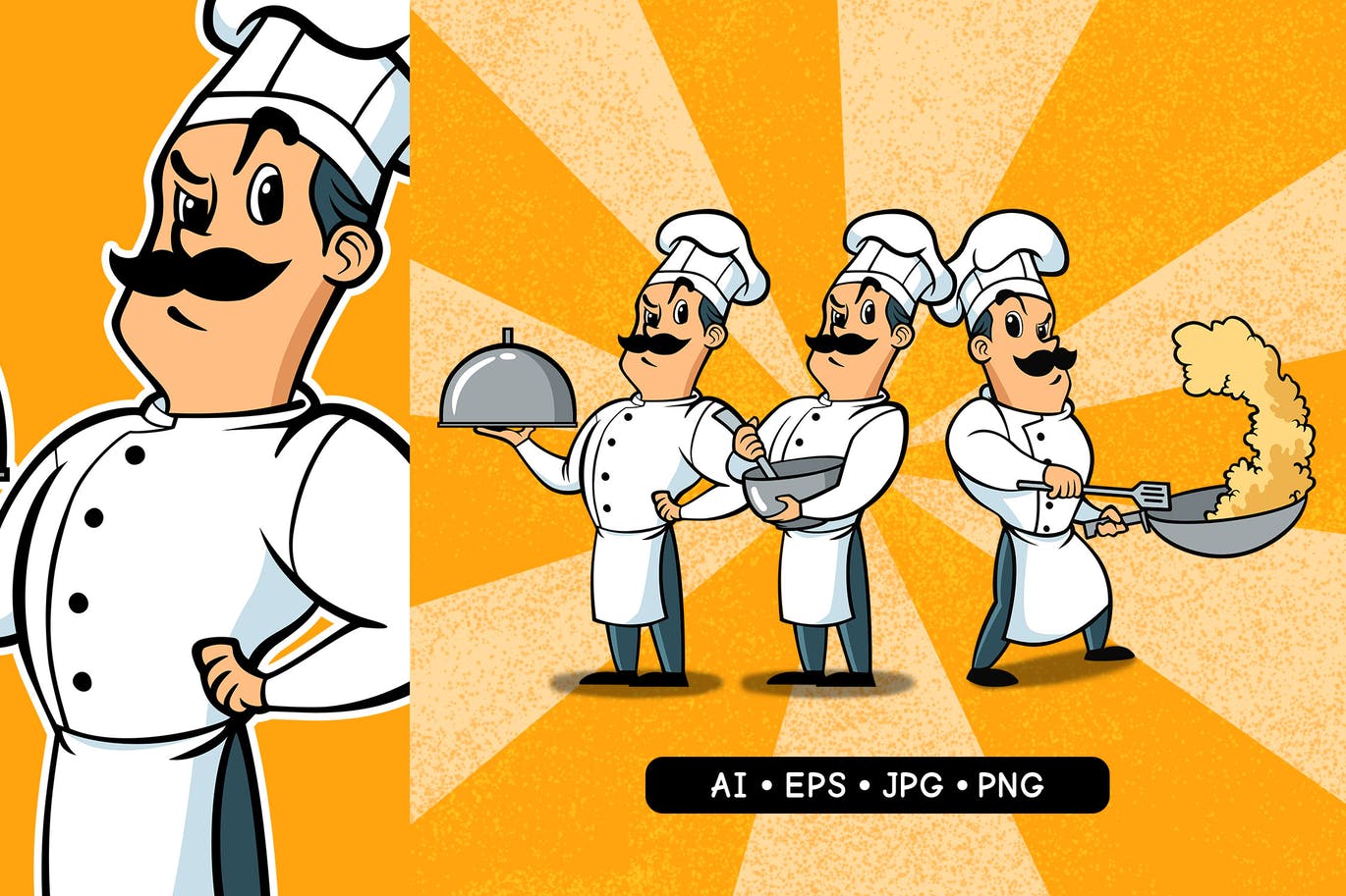 厨师卡通人物插图