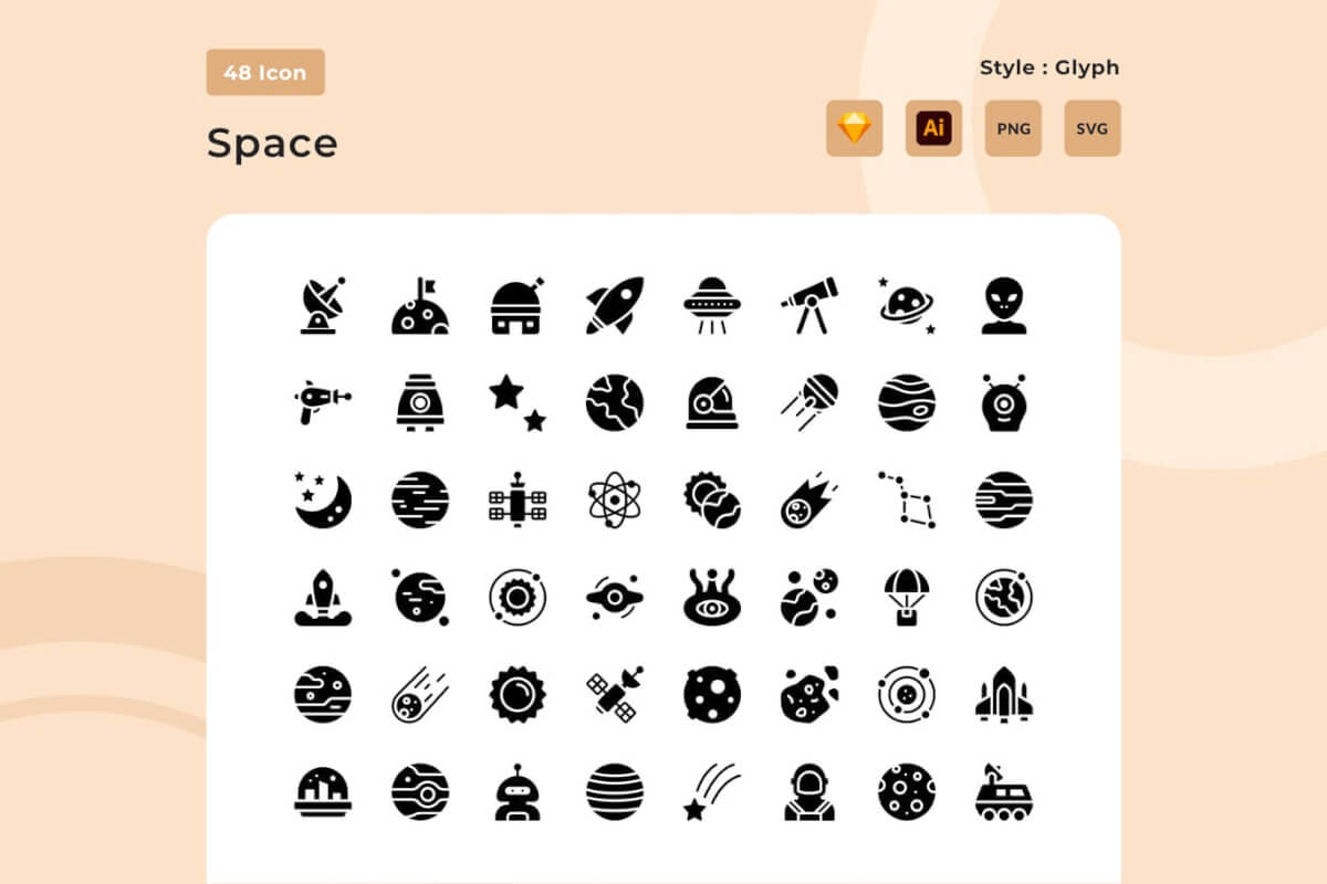 太空面型图标设计素材包