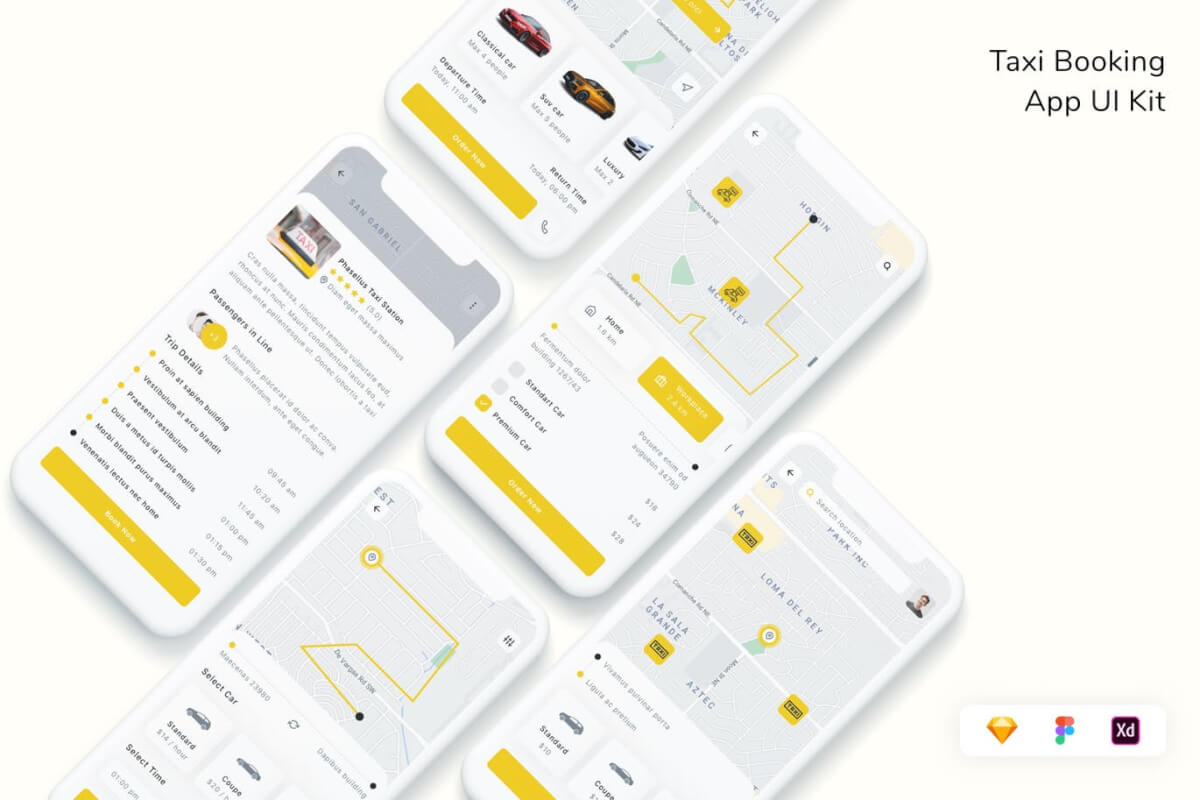 出租车预订应用程序 UI 套件