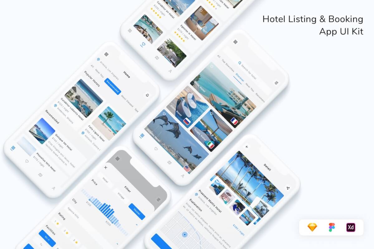 酒店列表 UI 界面设计素材