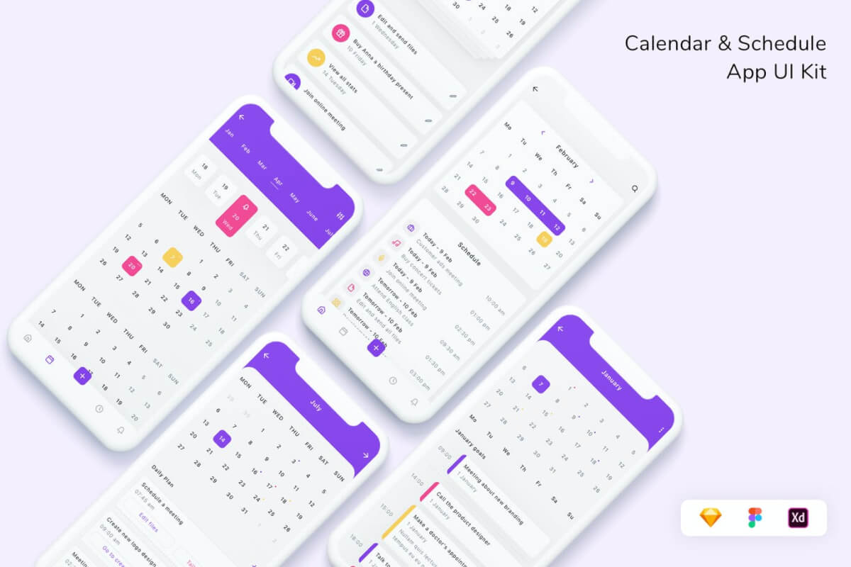 日历和日程应用 UI 套件