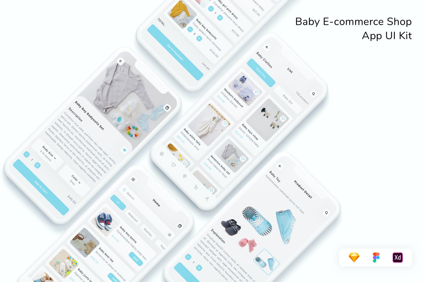 婴儿电子商务商店APP-UI设计素材
