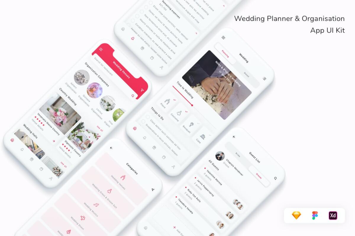 婚礼策划软件UI设计模板