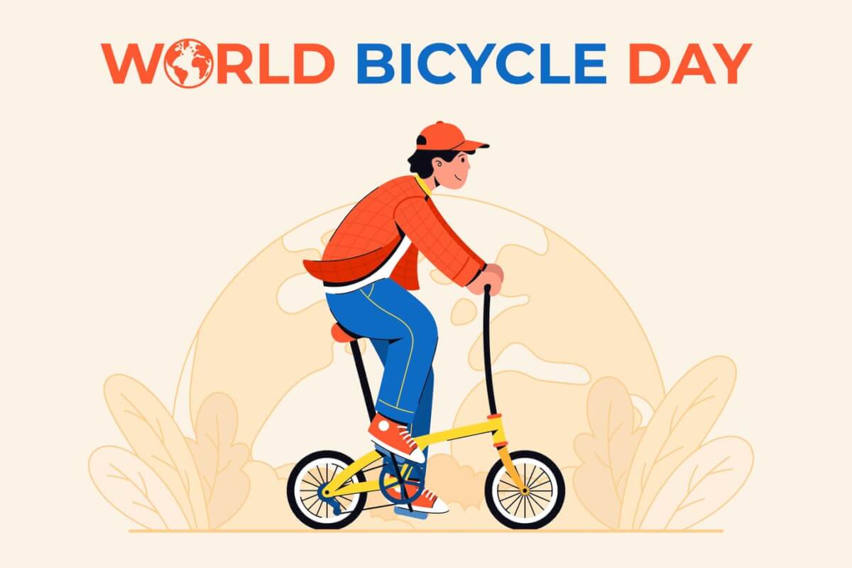 世界自行车日插画