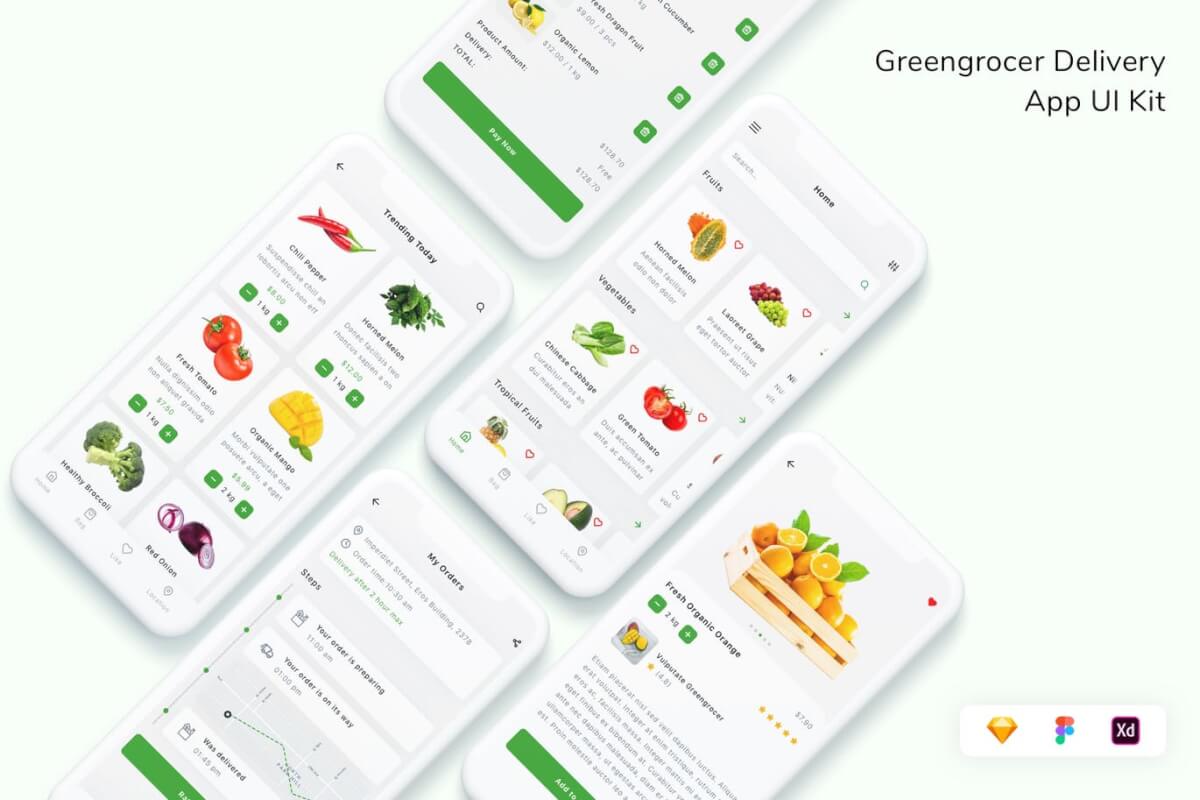 蔬果配送应用 UI 设计模板