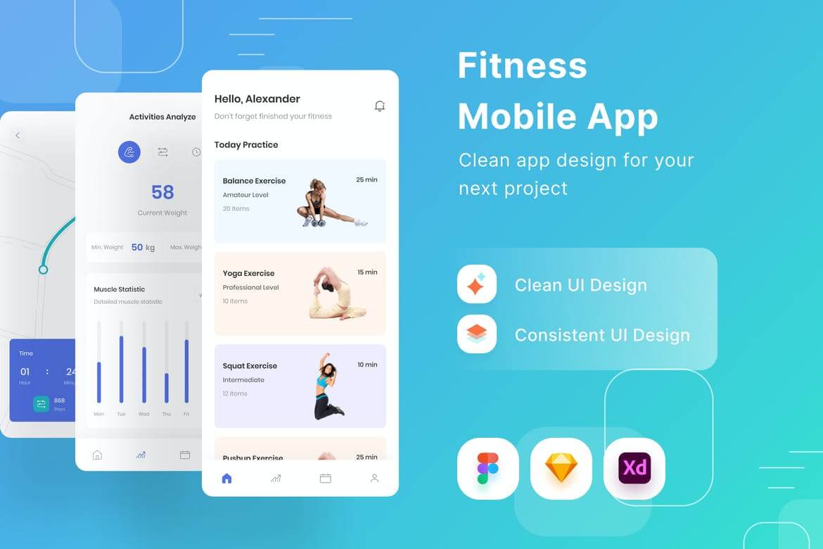 健身软件UI界面设计素材