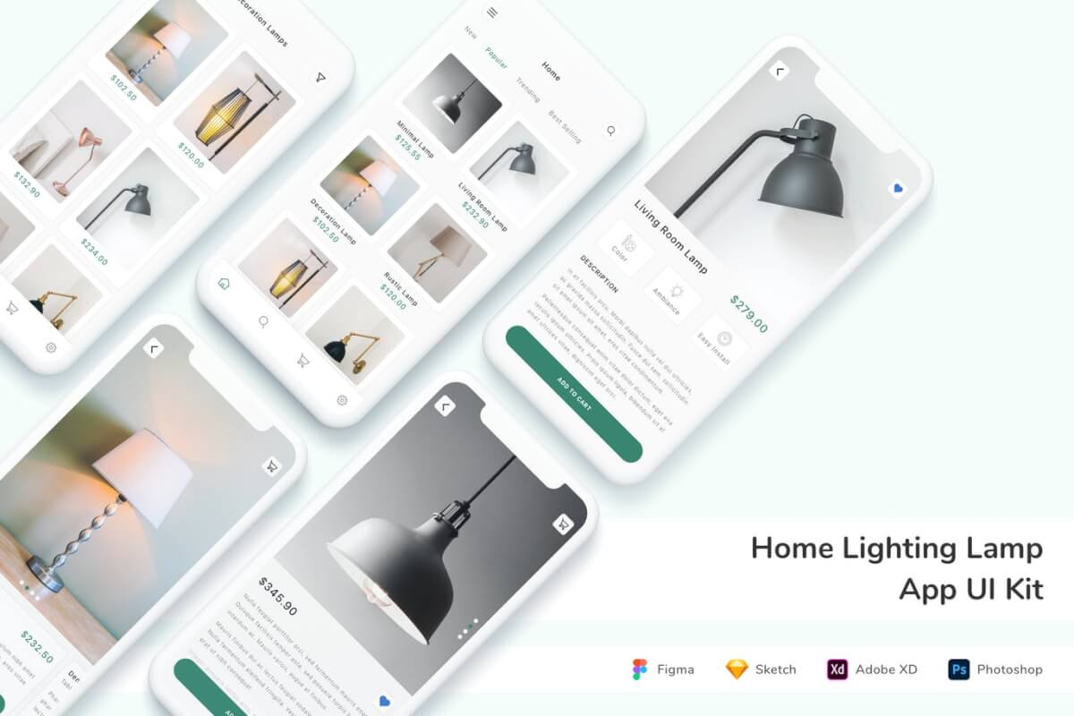 家庭照明灯应用程序 UI 套件