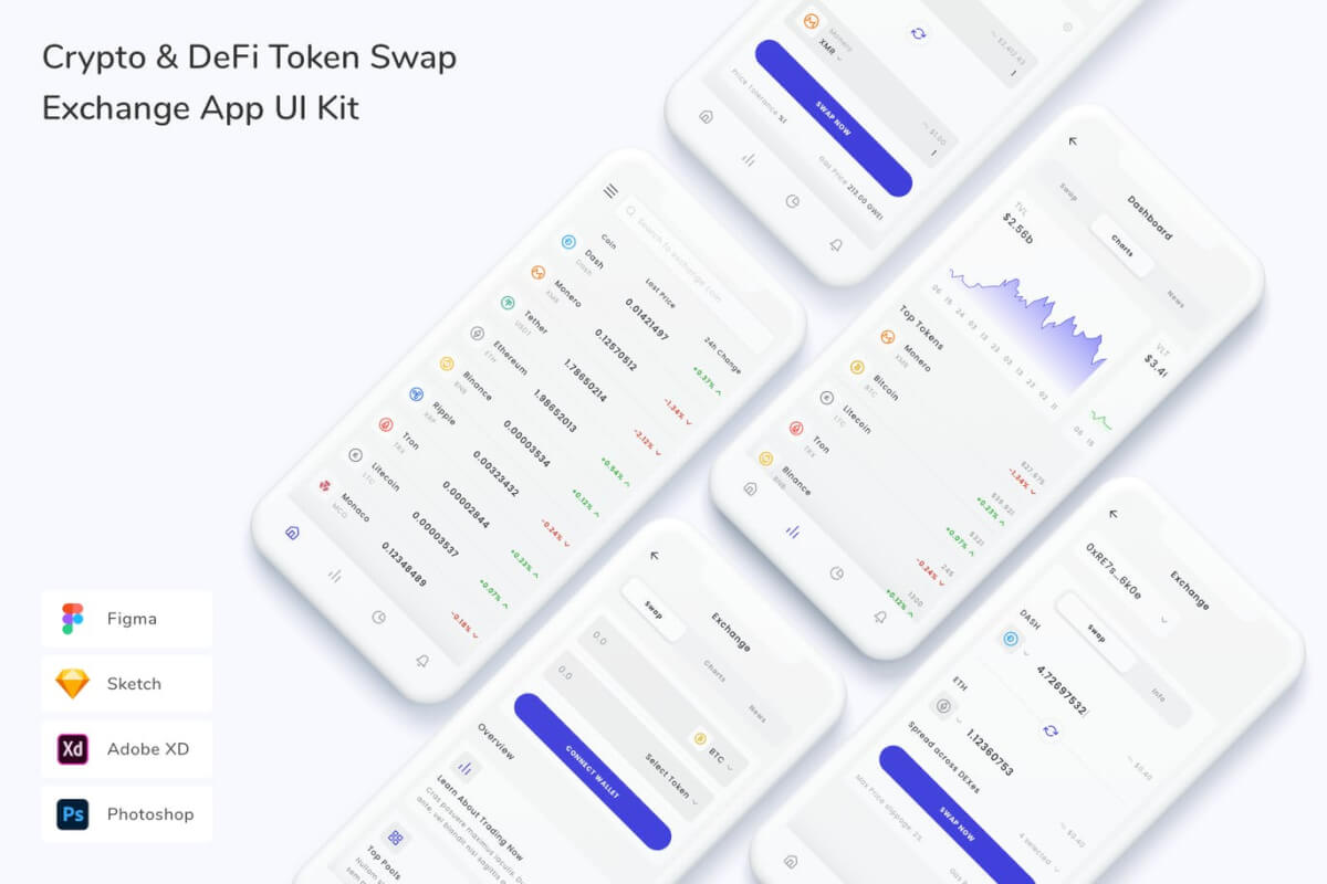 加密和 DeFi 令牌交换交换应用程序 UI 套件