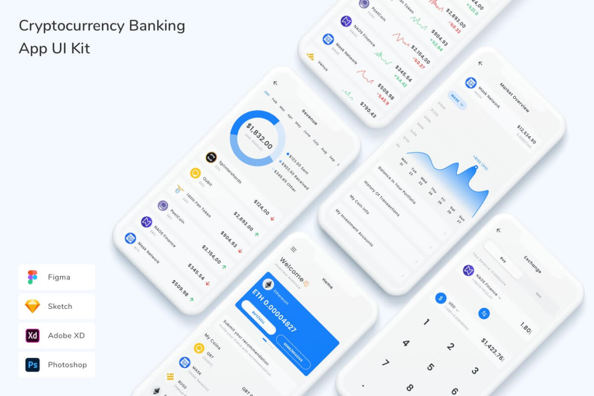 加密货币银行应用程序 UI 套件