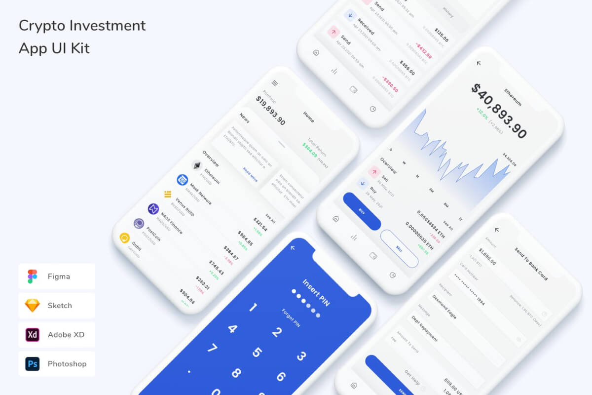 加密投资应用程序 UI 套件