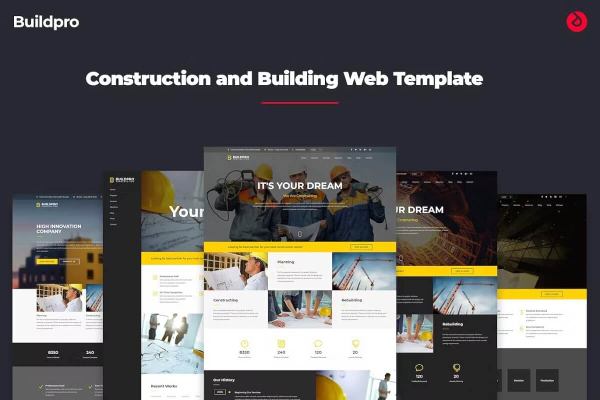 BuildPro - 建筑和建筑网页模板