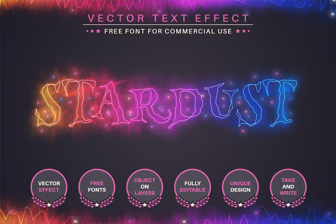 Stardust - 可编辑的文字效果，字体样式